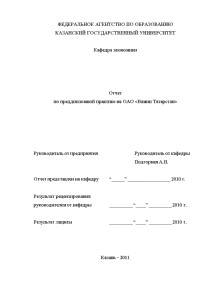 Отчёт по практике — Отчетпо преддипломной практике на ОАО «Вамин Татарстан» — 1