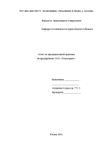 Отчёт по практике — Отчет по преддипломной практике на предприятии ООО «Технотранс» — 1