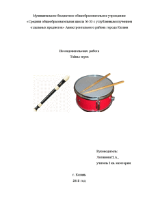 Индивидуальная — Тайны звука (на примере 2-х музыкальных инструментов - флейты и барабана) — 1