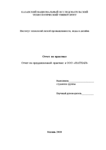Отчёт по практике — Отчет по преддипломной практике (в Турфирме ООО «НАТНАИ») — 1