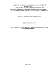 Дипломная — Системно значимые кредитные организации в банковском секторе Российской Федерации — 1