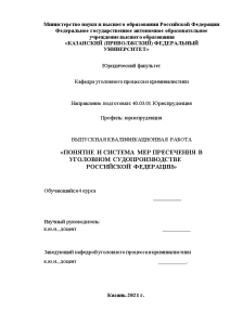 Дипломная — Понятие и система мер пресечения в уголовном судопроизводстве Российской Федерации — 1