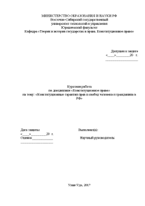 Курсовая — Конституционные гарантии прав и свобод человека и гражданина в РФ — 1
