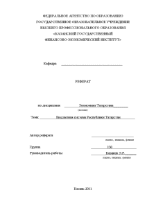 Реферат — Бюджетная система Республики Татарстан — 1