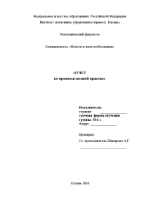 Отчёт по практике — Отчёт по практике (на примере Налоговой службы Республики Татарстан) — 1