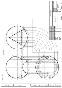 Чертежи — Вариант 3. Выполнить 3 задачи: 1. Построить фронтальную, горизонтальную и профильную проекции сферы — 1