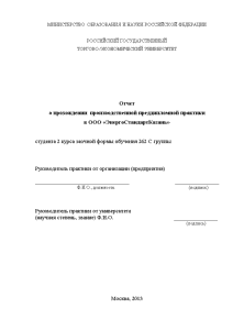 Отчёт по практике — Отчет о прохождении производственной преддипломной практики в ООО «ЭнергоСтандартКазань» — 1