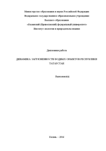 Дипломная — Динамика загрязненности водных объектов Республики Татарстан — 1