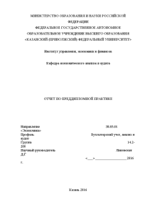 Отчёт по практике — Отчет по преддипломной практике на примере ООО «Тимерхан Плюс» — 1