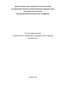 Отчёт по практике — Отчет по учебной практике по модулю ПМ 01. «Организация и управление — 1