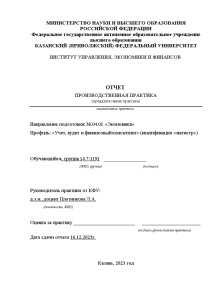 Отчёт по практике — Отчет по производственной практике на тему: Учетно-аналитические аспекты повышения эффективности деятельности — 1