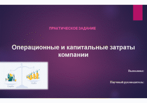 Индивидуальная — Операционные и капитальные затраты компании (презентация) — 1