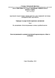 Эссе — Конституционный и административный нормоконтроль: общее и особенное — 1