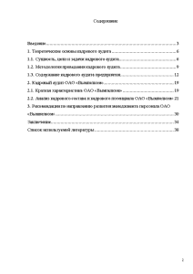 Контрольная работа по теме Кадровий аудит