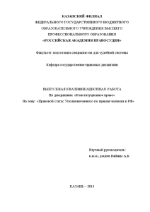 Дипломная — Правовой статус Уполномоченного по правам человека в РФ — 1