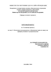 Курсовая — Обеспечение подозреваемому и обвиняемому права на защиту как принцип уголовного судопроизводства — 1