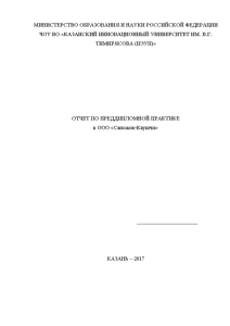 Отчёт по практике — Отчет по преддипломной практике в ООО «Сапожок-Каушчи» — 1