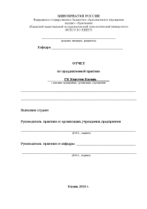 Отчёт по практике — Отчет по предипломной практике в ООО «Корстон - Казань» — 1