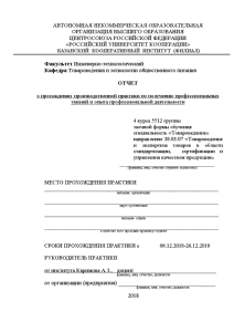 Отчёт по практике — Отчет по производственной практике по материалам супермаркета Бахетле Адрес: г. Казань — 1