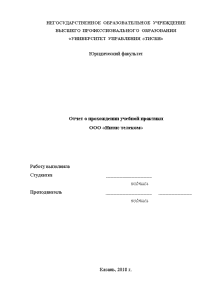 Отчёт по практике — Отчет по практике в ООО 