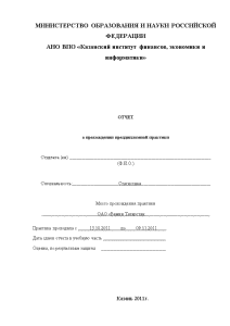 Отчёт по практике — Отчет по преддипломной практике на ОАО Вамин Татарстан — 1
