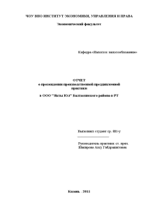 Отчёт по практике — Отчет о прохождении производственной преддипломной практики в ООО 