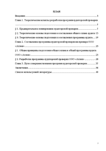 Реферат: Программа аудиторской проверки 2