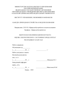 Дипломная — Оценка экологического состояния города Нурлат Республики Татарстан — 1