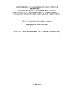 Отчёт по практике — Отчет по учебной практике (АО «Казанский хлебозавод №3») — 1