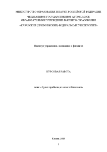 Курсовая — Аудит прибыли до налогообложения — 1