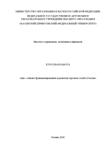Курсовая — Анализ функционирования и развития торговых сетей в России — 1