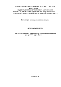 Дипломная — Учет, контроль и анализ выручки от продаж организации на примере ООО «Дана-Фарм» — 1