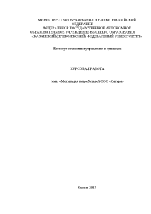 Курсовая — Мотивация потребителей ООО «Сатурн» — 1