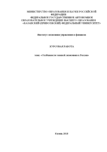 Курсовая — Особенности теневой экономики в России — 1