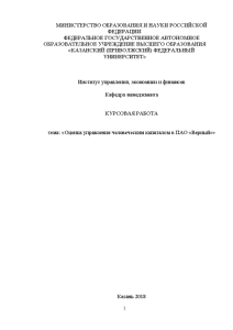 Курсовая — Оценка управления человеческим капиталом в ПАО «Верный» — 1