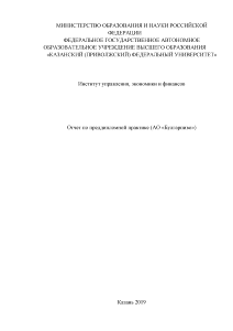 Отчёт по практике — Отчет по преддипломной практике (АО «Булгарпиво») — 1