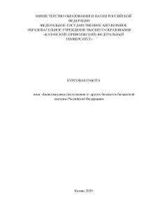 Контрольная работа: Бюджетная система РФ 19