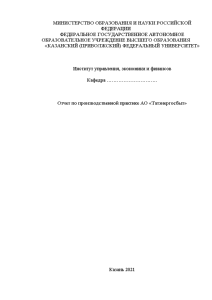 Отчёт по практике — Отчет по производственной практике АО «Татэнергосбыт» — 1