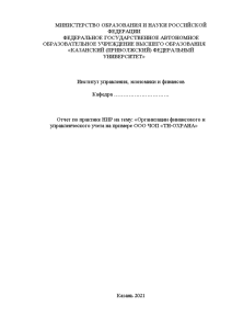 Отчёт по практике — Отчет по практике НИР на тему «Организации финансового и управленческого учета — 1
