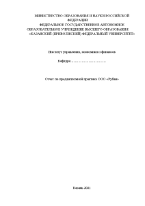 Отчёт по практике — Отчет по преддипломной практике ООО «Рубаи» — 1