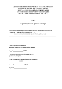 Отчёт по практике — Отчет по практике в Министерство экономики Республики Татарстан — 1