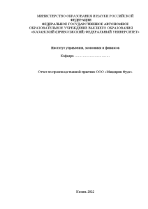 Отчёт по практике — Отчет по производственной практике ООО «Мандарин Фудс» — 1