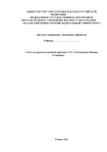 Отчёт по практике — Отчет по производственной практике ООО «Поволжская Шинная Компания» — 1