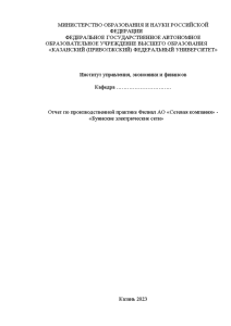 Отчёт по практике — Отчет по производственной практике Филиал АО «Сетевая компания» - «Буинские электрические — 1