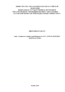 Дипломная — Сущность и анализ рентабельности предприятия ООО «TURON BUILDING MANUFACTURE» — 1