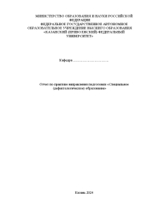 Отчёт по практике — Отчет по практике направления подготовки «Специальное (дефектологическое) образование» — 1