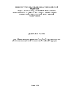 Дипломная — Министерство внутренних дел Российской Федерации в системе обеспечения экономической безопасности Российской Федерации — 1