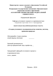 Дипломная — Стадии уголовного судопроизводства: понятие, система, правовая природа — 1