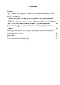 Контрольная работа по теме Правовое государство. Права и свободы человека и гражданина 