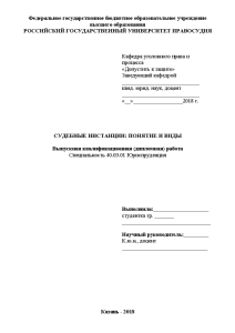 Дипломная — Судебные инстанции: понятие и виды — 1